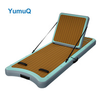 YumuQ Chaise longue gonflable de 8 'L X 36 "W X 6" D avec dossier amovible et réglable