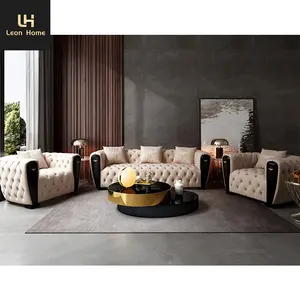 Luxury design italian style 1 2 3 seater home sofa set designs modern for living room furniture