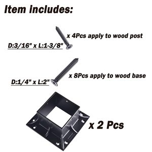 JH-Mech Wholesale Price 4x4 <strong>Wood</strong> Fence <strong>Post</strong> Anchor Base Steel Black Powder Coated Fence <strong>Post</strong> Base - Product Image 6