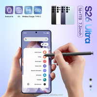 Smartphone S26 Ultra 5G 16G+1TB Layar LED 7,3 Inci 120Hz 4K Android 16 CDMA LTE Pengenal Adegan AI Layar Berlubang Nirkabel 108MP