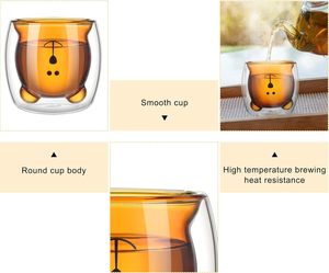 แก้วกาแฟแก้วบอโรซิลิเกตสองชั้นแบบใส ทำมือ ขายส่ง พร้อมหูจับ ขนาด 250 มล. เป็นมิตรกับสิ่งแวดล้อม - Product Image 3