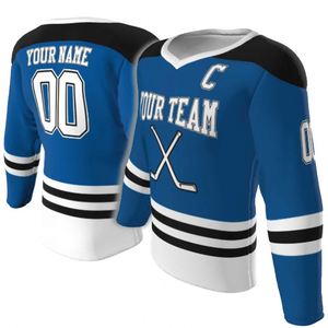 Vente en gros Maillot de hockey en ligne réversible Chemises de hockey à roulettes vierges Maille en polyester Maillot de hockey sur glace personnalisé vintage de marque - Product Image 4