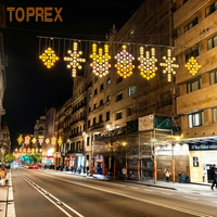 Lumière de Noël à LED en forme de motif urbain avec flocon de neige géométrique et diamant, lampe suspendue pour allée urbaine
