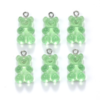 Nouveau porte-clés en résine en forme d'ours, accessoires de bijoux DIY, bracelet et collier, produit transfrontalier très vendu