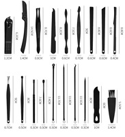 Ensemble de coupe-ongles obliques en acier inoxydable noir de 24 pièces, outil de manucure professionnel pour les doigts et la pédicure