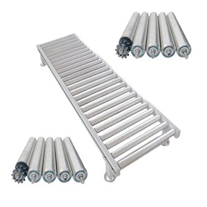 Yükleme kamyon depo yükleme için taşınabilir manuel paslanmaz çelik yerçekimiyle taşımalı makaralı konveyör masa - Product Image 5