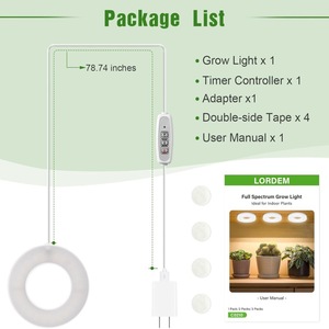 Ceilinged USB phát triển ánh sáng vòng hình dạng quang phổ đầy đủ thay đổi độ sáng dẫn phát triển đèn cho các nhà máy trong nhà - Product Image 6