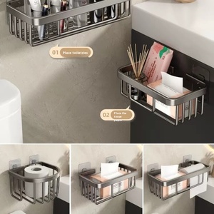 Thép hiện đại treo tường nhà vệ sinh giá giấy góc tổ chức Giải pháp cho khách sạn hoặc căn hộ phòng tắm mô hộp lưu trữ - Product Image 5