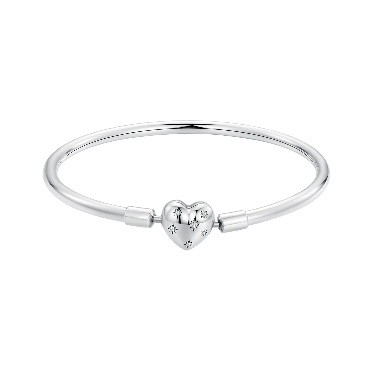 2024 New Hot sale Link Chain Heart Shape Bracelet 925 Sterling Silver Original DIY Charms Designer Bangles jewelry