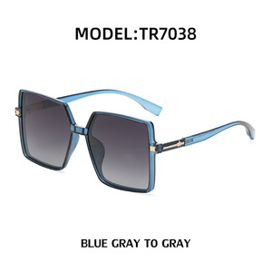 Gafas de Sol TR Extra Grandes Estilo Coreano para Mujer, Lentes Polarizadas UV400, Marco Negro, Clase 2, Número de Pieza 7038 - Product Image 4
