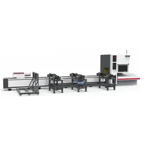 High speed three chuck pipe cutting machine 8kw 12kw 350mm rectangle alloy steel tube pipe laser cutter machine