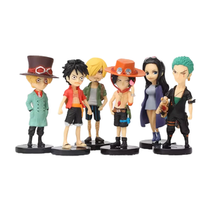 Lot de 6 figurines <span class=keywords><strong>One</strong></span> <span class=keywords><strong>Piece</strong></span> de 10 cm : Luffy, Ace, Sabo, Nami, Zoro, <span class=keywords><strong>Robin</strong></span>, Boa Hancock – Modèles en PVC pour décoration - Product Image 1