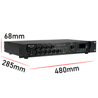 Amplificateur de système PA Hitop 100W - Boîtier métallique pour sortie 70V/100V Noir