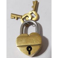 Serrure d'amour en forme de cœur en laiton avec clés petit cadenas fonctionnel antivol et étanche