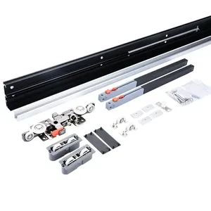 Kit de Herrajes para Puerta Corredera Invisible y Silenciosa, Sistema de Riel para Puerta Oculta de Aleación de Aluminio de Alta Resistencia - Product Image 1