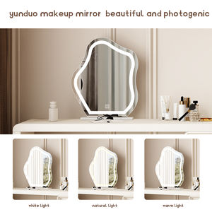 Miroir de coiffeuse <span class=keywords><strong>vintage</strong></span> en verre pour enfant, mini, doré, 1 pièce, petite conception, table de maquillage pour chambre à coucher - Product Image 4