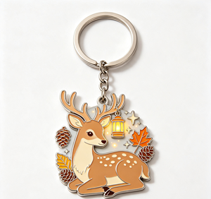 Enamel Deer <b>Key</b> Chain Zinc Alloy Animal <b>Key</b> <b>Ring</b> Lightweight Metal Pendant for Gift and <b>Bag</b> - Product Image 4