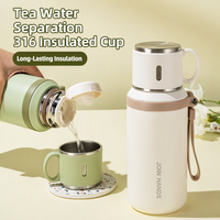 Gobelet isotherme portable en acier inoxydable 316 pour l'extérieur, avec infuseur à thé, grande capacité, double paroi épaissie, avec cordon de transport