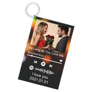 Qiuhan OEM Picture Printing Keychain Customized Acrylic Album Cover Music Keychain