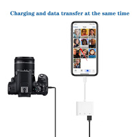 Alta velocidad portátil 3 en 1 Plug & Play USB3.0 hembra OTG compatible Dongle Light-ning a SD TF tarjeta de memoria adaptador de cámara USB