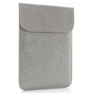 Sac pour ordinateur portable 13 pouces en cuir durable élégant gris clair - Product Image 1