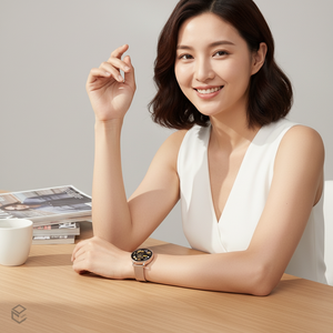 <span class=keywords><strong>Reloj</strong></span> <span class=keywords><strong>Inteligente</strong></span> de Lujo para <span class=keywords><strong>Mujer</strong></span> I225, Color Oro Rosa, Esfera con Diamantes, Resistente al Agua IP68, Correa de Acero Inoxidable, Regalo para Esposa - Product Image 2