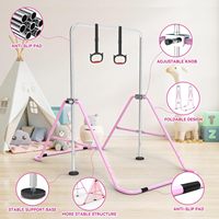 Barre de gymnastique horizontale réglable en hauteur, pliable, équipement de gymnastique intérieur/extérieur, anneaux, barre d'entraînement, salle de sport à domicile pour enfants