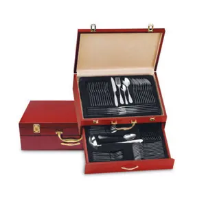 Luxury Series Tableware Gift Box Set 4pcs/72pcs Knife Fork Spoon Teaspoon Cutlery Set Stainless Steel Flatware Gold Cutlery