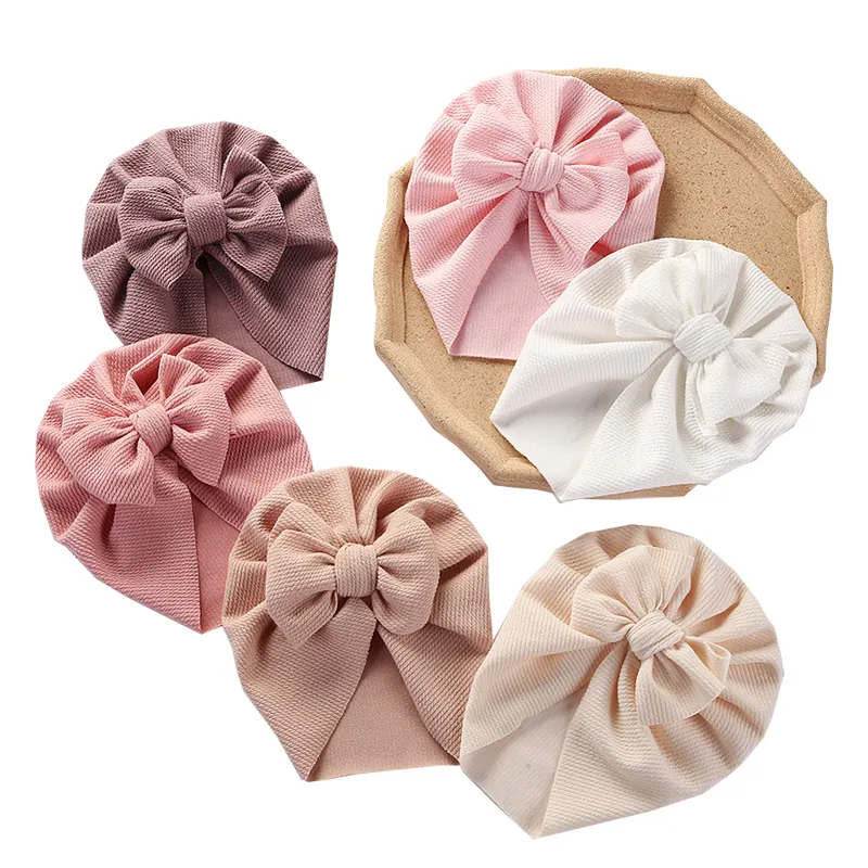 Big Bow Baby Turban Hat for Girls Autumn Spring Infant Bonnet Newborn Beanie Hat Baby Cap for Girls Accessories Kids Headwear