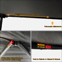 Tente de toit de voiture rétractable, abri solaire imperméable, type à armature droite, cadre en aluminium, camping quatre saisons, auvent latéral double