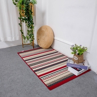 Tapis en polypropylène à boucles touffetées rayées, antidérapant, résistant à l'usure, multicolores, pour salon, chambre, couloir