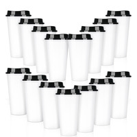 Vaso de Café Reutilizable Personalizado de 16 Onzas, de PP, con Tapa, Taza de Viaje de Gran Capacidad, Apto para Lavavajillas, Ecológico, para Beber Directamente