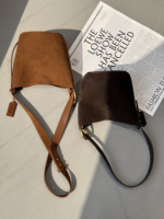Sac seau en suède avec anse en anneau et cordon de serrage, pochette souple minimaliste, sacoche, vente en gros, approvisionnement en vrac