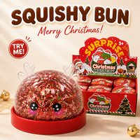 Jouet Squishy Zhaoan en forme de Boulette de Noël, Remplissage Gelée Pailletée, en TPR Souple, Anti-stress, ASMR, Sensation Sensorielle Apaisante, Vente en Gros