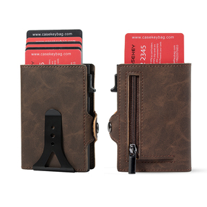 Casekey High Quality Leather Money Clip Pop-up <b>Wallet</b> Slim Auto Eject Mini Business Bank Credit Card <b>Holder</b> Kartenhalter - Product Image 1