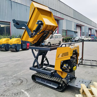 Livraison Gratuite KUUGAO Mini Dumper sur Chenilles Moteur Diesel/Essence Pompe Hydraulique Haute Efficacité pour Travaux de Terrassement