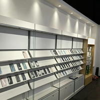 Vitrine d'exposition pour téléphones portables avec éclairage LED blanc, présentoir mural pour accessoires de téléphonie mobile pour magasin de détail numérique
