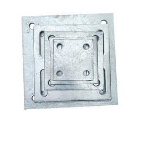 Plaque de base pour colonne carrée en acier galvanisé à chaud, soudée avec pieds, pour plaque de renforcement de support photovoltaïque - Product Image 1