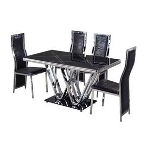 Hiện đại sang trọng <span class=keywords><strong>dinig</strong></span> bảng hình chữ nhật Glass Bộ bàn ăn cho phòng khách chất lượng cao có thể điều chỉnh đồ nội thất cho ngôi nhà - Product Image 4