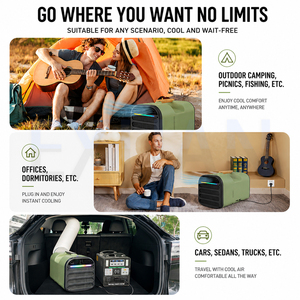 Climatiseur Portable à Compresseur Micro, Double Tuyau, Faible Consommation d'Énergie, 5200 BTU, avec Écran Tactile, pour Voiture et Utilisation Extérieure - Offre Spéciale - Product Image 3