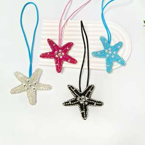 Breloques de sac marines, porte-clés étoile de mer cousus main, pendentifs de sac, accessoires DIY pour patchwork textile et vêtements - Product Image 4