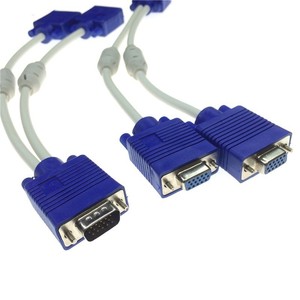 Vga 1 To 2 <b>Splitter</b> Cable 0.3m White For Personal Computer Video <b>Splitter</b> - Product Image 3