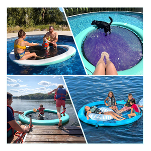 Hamac flottant gonflable de luxe pour la <span class=keywords><strong>piscine</strong></span>, chaise longue ronde avec fond en maille, île gonflable pour les fêtes au bord de la <span class=keywords><strong>piscine</strong></span> et les événements estivaux - Product Image 4