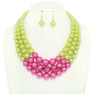 Collier vintage perlé de la collection Harfii, bijoux élégants et tendance, cadeau d'été, accessoires de mariage unisexes - Product Image 1