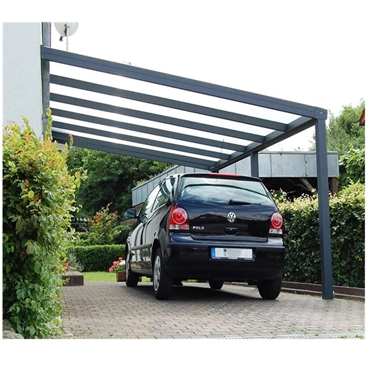 Bâche portable en aluminium avec cadre métallique, pergola, canopée pour allée, 6x3m, toit en verre