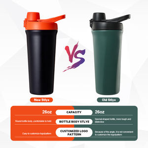 एक हाथ खुला स्टेनलेस स्टील 750 एमएल स्पोर्ट्स शेकर कप जिम प्रोटीन फिटनेस शेकर पानी की बोतलें - Product Image 3