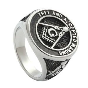 Men's Retro Silver Letter <b>Ring</b> <b>Titanium</b> Steel Punk Style Gift Jewelry - Product Image 1
