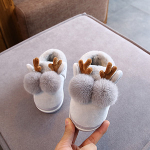 <span class=keywords><strong>Chaussons</strong></span> d'hiver en fourrure de cerf de Noël pour enfants, filles, garçons, enfants, <span class=keywords><strong>chaussons</strong></span> de chambre, bottes, vente en gros - Product Image 2