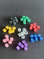 Jeu de dés en acrylique solide coloré de 14 mm, dés à 6 faces aux coins arrondis pour le mahjong, l'enseignement des mathématiques et les jeux de société
