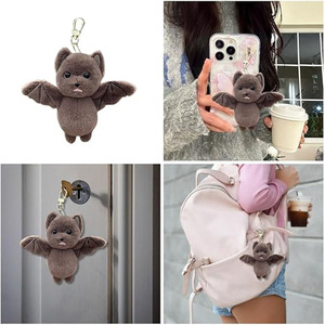 8742 Adorabile Portachiavi Peluche a Forma di Pipistrello, Morbido Ciondolo per Borsa, Ornamento Cartoon per Zaino, Regalo di Halloween per Ragazze - Product Image 3
